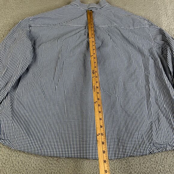 Izod Button Down Shirt Mens 3XL Navy White Gingham Check Button Down Big & Tall - Picture 8 of 16